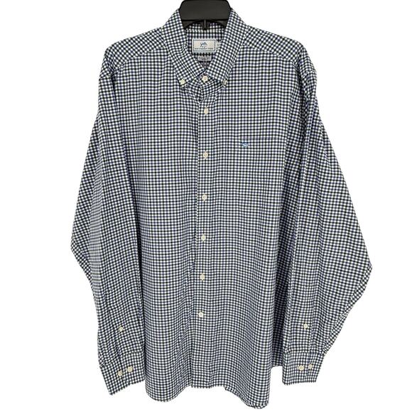 Southern Tide Men's Casual Shirt Button Down Blue Plaid Check - Picture 1 of 7
